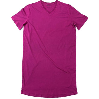Cozee Corner Womens V-Neck Cotton T-Shirt Nightgowns Set - Wine Down & Raspberry Pink (2-Pack) - $5 Outlet
