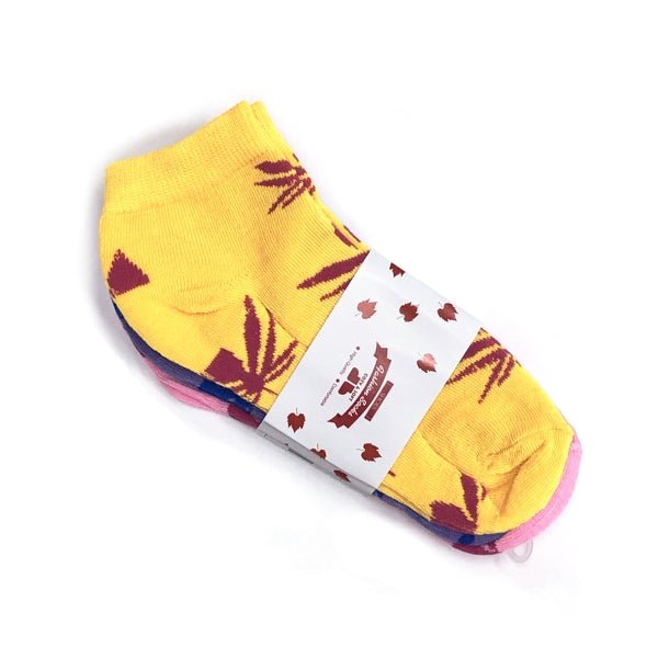Cozy & Soft Ladies Colorful Ankle Socks - Foliage Leaf (3 Pair Pack) Women Size 9-11 - $5 Outlet