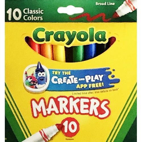 Crayola Classic Colors Broad Line Markers (10 Count) - DollarFanatic.com