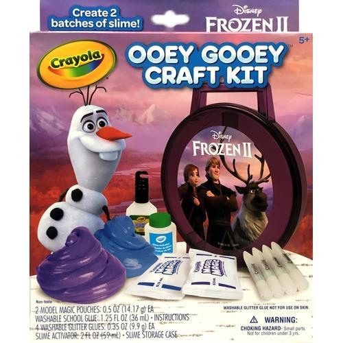 Crayola Frozen Ooey Gooey Slime Craft Kit - Make Your Own Slime (9-Piece Kit) Blue/Purple Glitter Slime - DollarFanatic.com