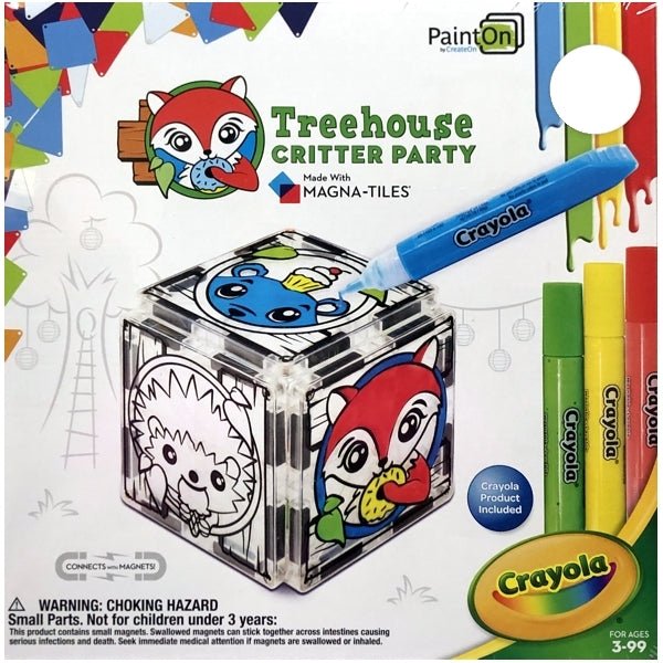 Crayola Magna-Tiles Treehouse Critter Party PaintOn with Crayola Paint (10-Piece Kit) Compatible with all Magna-Tiles - DollarFanatic.com
