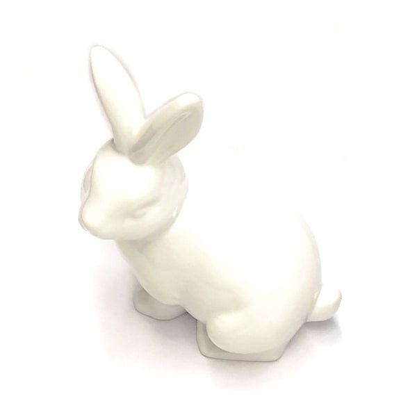 Crescent Ceramic Sitting Bunny Rabbit - White (7" x 5.5") - DollarFanatic.com