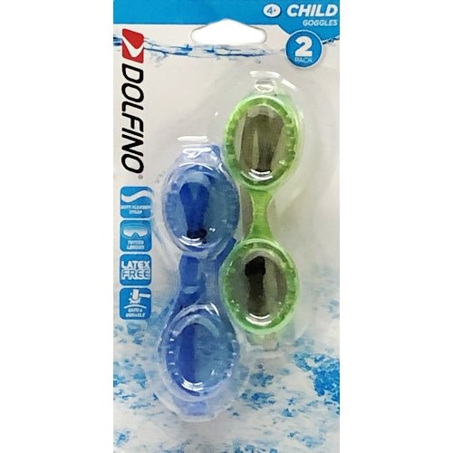 Dolfino Latex Free Child Swim Goggles (2 Pack) - $5 Outlet