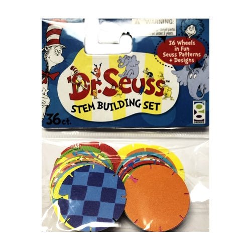 Dr. Seuss Wheels Stem Building Set - Interlocking Discs (36 Count) Fun Pattern & Designs - DollarFanatic.com