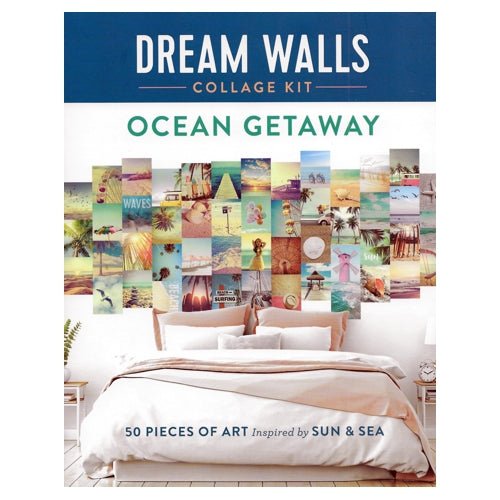 Dream Walls Collage Kit - Ocean Getaway (Paperback Book, 50 Pages) 50 Pieces of Art Inspired by Sun & Sea - DollarFanatic.com