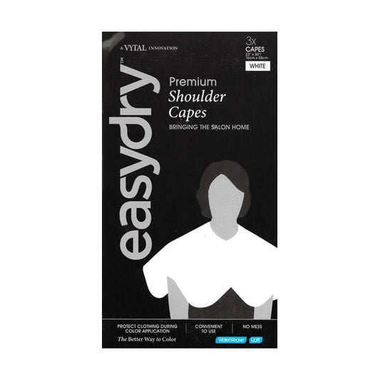 EasyDry Disposable Premium White Shoulder Capes - 22" x 30" (3 Count) Protects Clothing during Color Applications - DollarFanatic.com