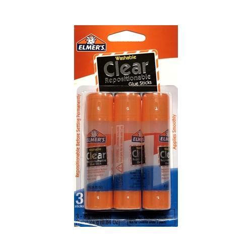 Elmer's Washable Clear Repositionable Glue Sticks (3 Pack) - DollarFanatic.com
