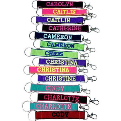 Embroidered Name Keychain Nylon Key Strap & Clip (1" x 7.75") Select Name Starting with "C" - DollarFanatic.com