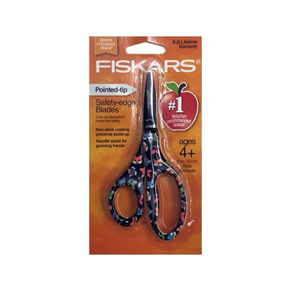 Fiskars 5" Pointed-Tip Kids Safety Scissors - Multicolor (Nocturnal Zoo Animals) - DollarFanatic.com