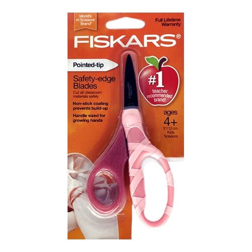 Fiskars 5" Pointed-Tip Kids Safety Scissors (Pink Ballerina Slipper) - DollarFanatic.com