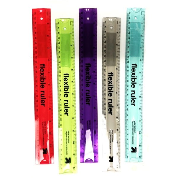 Flexible Standard 12" Transparent Ruler (Select Color) - DollarFanatic.com