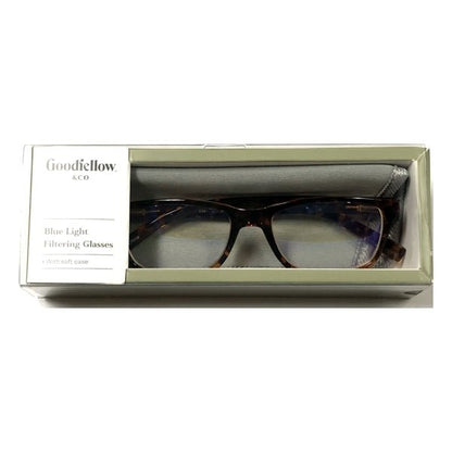 Goodfellow Blue Light Filtering Rectangle Eye Glasses with Soft Case (Brown/Tortoise Print) - DollarFanatic.com