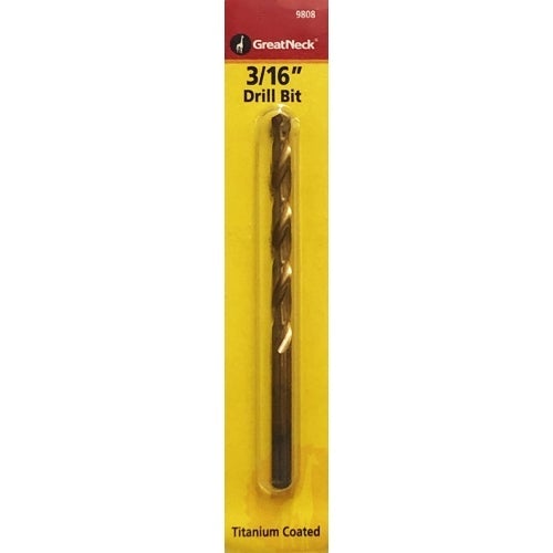 Great Neck 3/16" Titanium Coated Drill Bit (9808) - $5 Outlet
