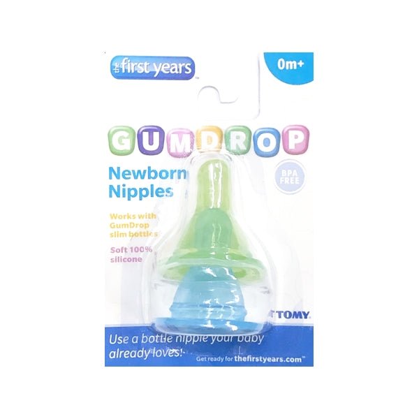 Gumdrop Newborn Nipples for Slim Bottles - Blue Green (2 Pack) - DollarFanatic.com