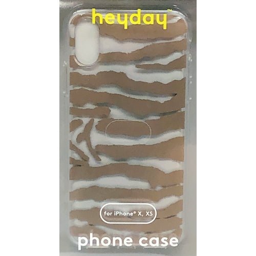 Heyday iPhone Clear Hard Shell Case with Rubber Bumpers - Gold Animal Print (For iPhone X, XS) - DollarFanatic.com