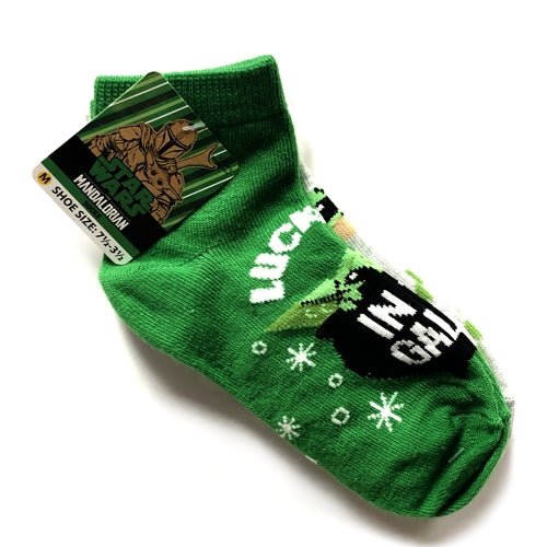 High Point Kids Ankle Socks - The Mandalorian & Baby Yoda (2 Pair Pack) Shoe Size 7-1/2 to 3-1/2 - $5 Outlet