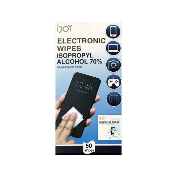 iJoy Electronic Cleaning Wipes - Fragrance Free (50 Pack) 70% Isopropyl Alcohol - DollarFanatic.com
