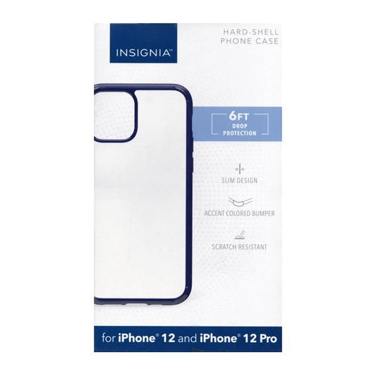 Insignia iPhone 12 Pro Hard-Shell Protective Phone Case - Clear/Black Trim (Also fits iPhone 12) Slim Design - $5 Outlet