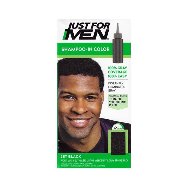 Just for Men Shampoo-In Hair Color Kit (H-60 Jet Black) Lasts up to 8 Weeks - DollarFanatic.com