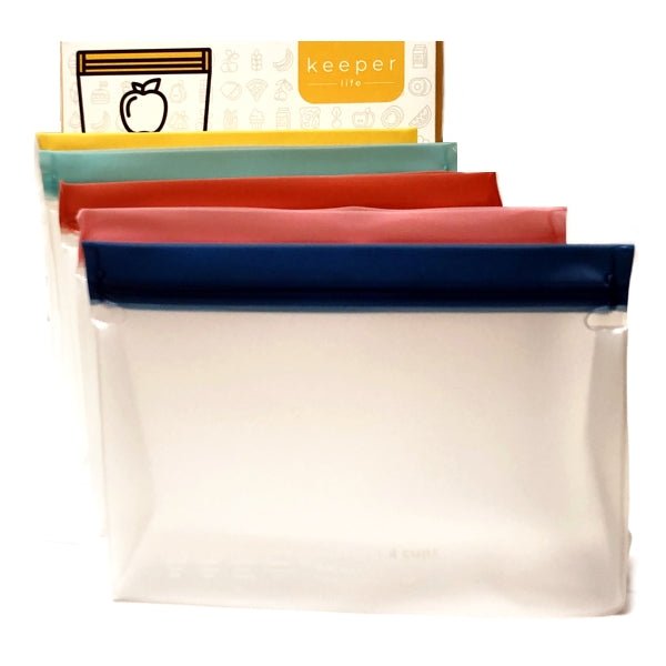 Keeper Life Reusable Gusseted Storage Bags - Quart Size (5 Pack) Leak Proof & Freezer Safe - DollarFanatic.com