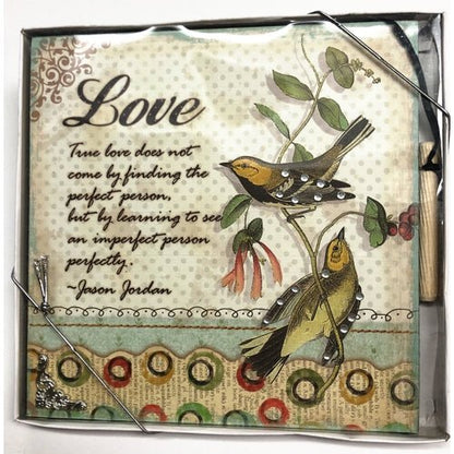 Keypoint True Love Handcrafted Decorative Wood Plaque - Gift Boxed (8" x 8") - DollarFanatic.com
