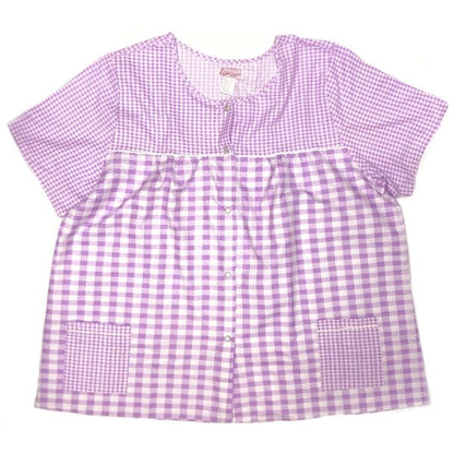 Lati Fashion Womens Night Shirt Sleepwear with Front Pockets - Lavender Gingham Check (Size 2XL) - DollarFanatic.com
