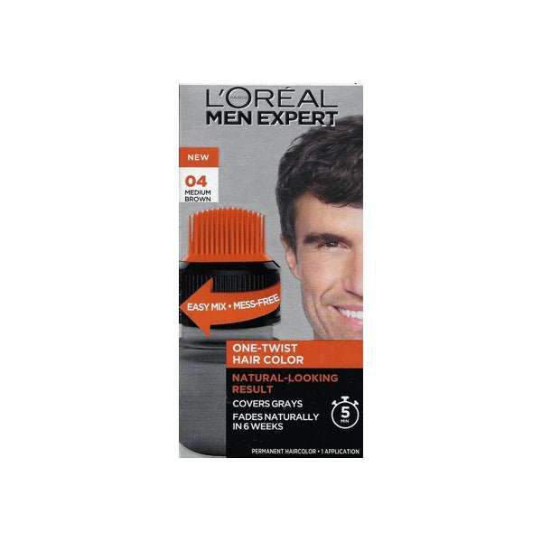 L'Oreal Men Expert One-Twist Hair Color Kit (Select Color) Fades Naturally in 6 Weeks - DollarFanatic.com