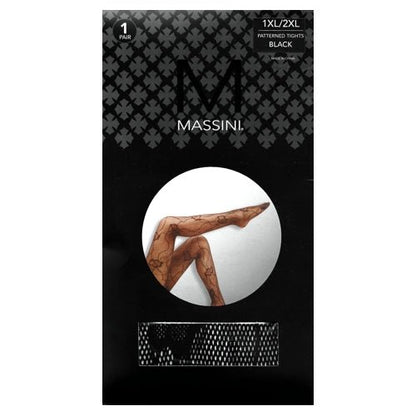 Massini Black Pattern Tights - Size 1XL/2XL (Select Style) - $5 Outlet