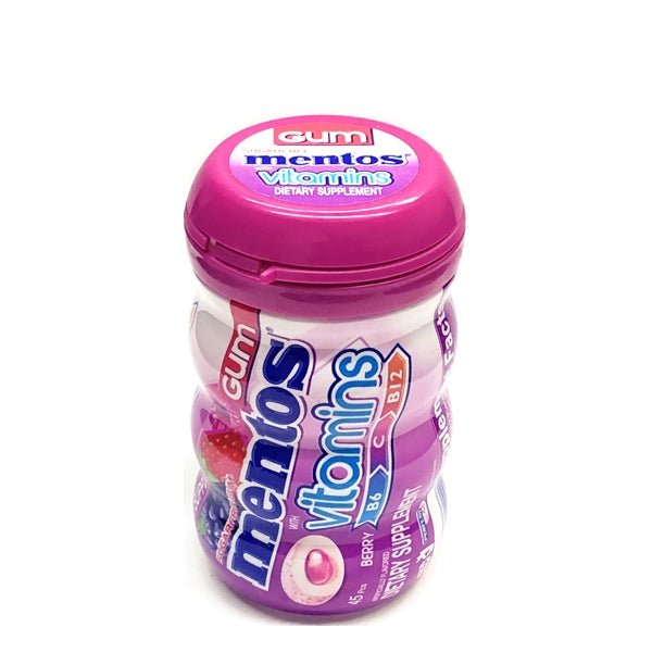 Mentos Sugar Free Gum with Vitamins - Berry (45 Pack) - DollarFanatic.com