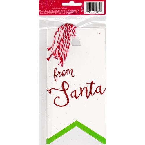 Merry & Bright Christmas Large Gift Tags with Strings (4 Pack) - DollarFanatic.com
