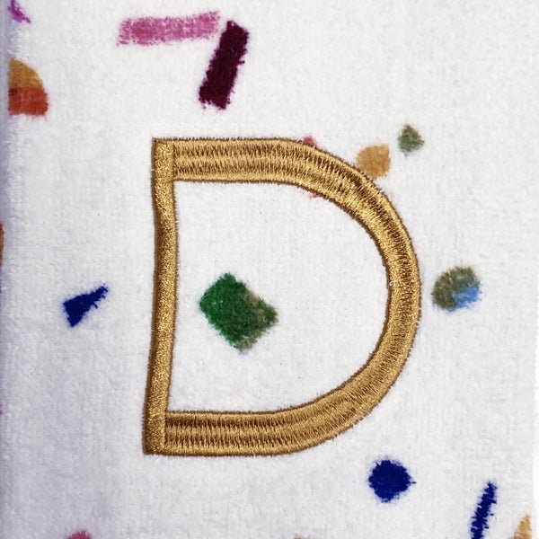 Monogram Letter Cotton Hand Towel - White/Multicolor (15"x 25") Select Letter - DollarFanatic.com