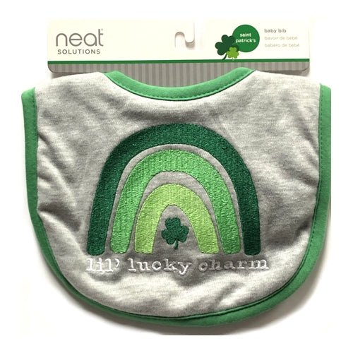 Neat Solutions Lil' Lucky Charm Baby Bib - Green/Gray (1 Count) - $5 Outlet