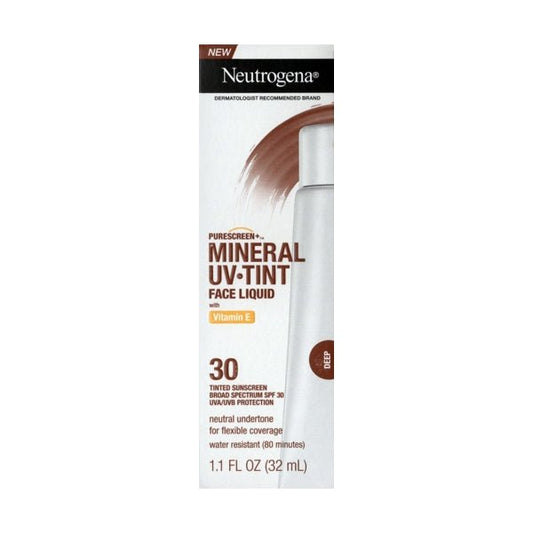 Neutrogena Purescreen+ Mineral UV Tinted Face Liquid with Vitamin E and SPF30 Sunscreen - Deep (Net 1.1 fl. oz.) - $5 Outlet