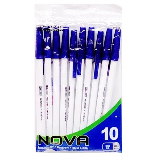 Nova Blue Ball Point Ink Pens - Medium (10 Pack) - DollarFanatic.com