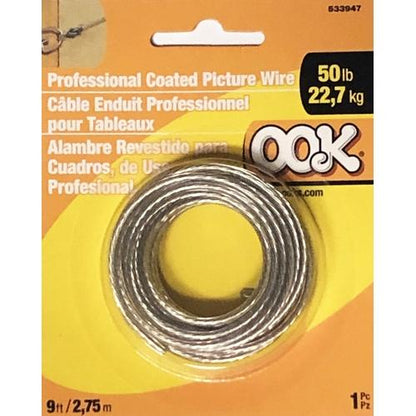 Ook Professional Coated Picture Wire 50 lb. - 533947 (9 ft) - DollarFanatic.com
