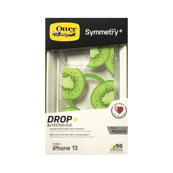 OtterBox iPhone 13 Symmetry+ Series Antimicrobial Phone Case - Clear/Kiwi Green (77-88005) For MagSafe - $5 Outlet