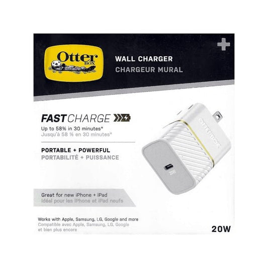 OtterBox Universal USB-C Fast Charge Wall Charger Port - White (20W) Up to 58% in 30 Minutes - $5 Outlet