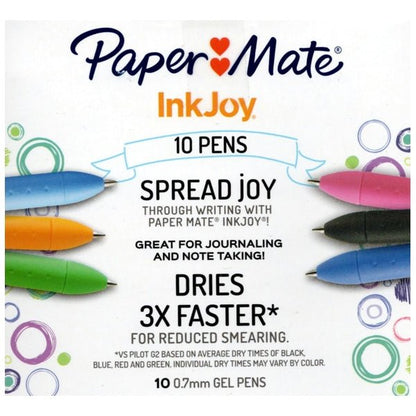 Paper Mate InkJoy Retractable Gel Pens - Assorted Colors (10 Pack) Medium Point - DollarFanatic.com