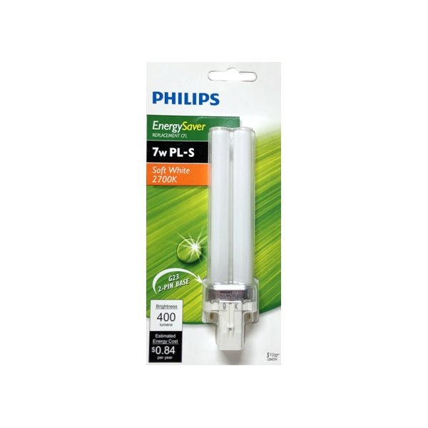 Philips PL-S 7W/827/2P/Alto G23 Base CFL Light Bulb Tube - Soft White (1 Count) - DollarFanatic.com
