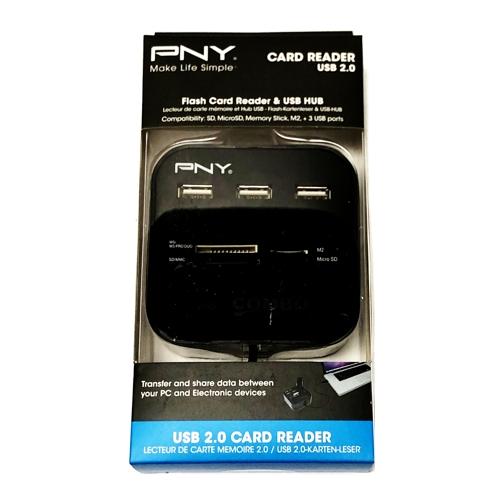 PNY Flash Card Reader/USB Hub (Black) Transfer and Share Data between PC and Electronic Devices - $5 Outlet