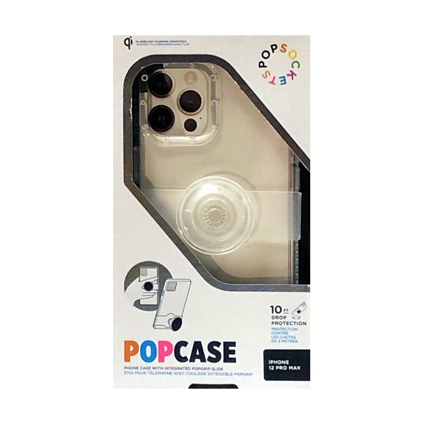 PopSocket iPhone 12 Pro Max PopCase Protective Phone Case with Integrated PopGrip Slide - Clear (Fits iPhone 12 Pro Max) - DollarFanatic.com