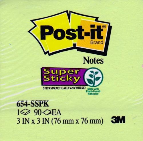 Post-it 3'' x 3'' Bright Color Super Sticky Note Pad 90 Sheets (Colors Vary) - DollarFanatic.com