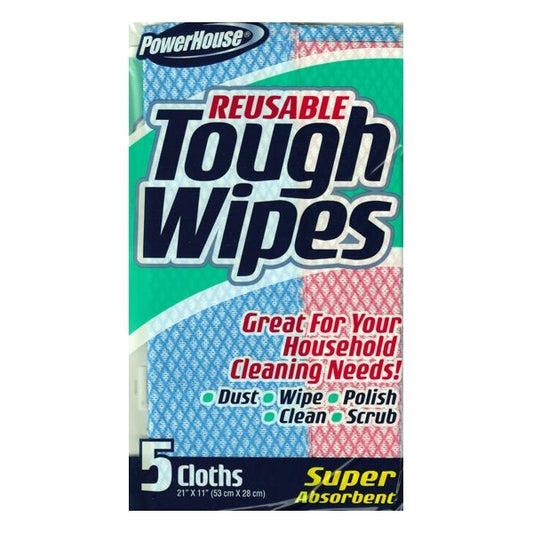 Powerhouse Reusable Tough Cleaning Wipes (5 Pack) - DollarFanatic.com
