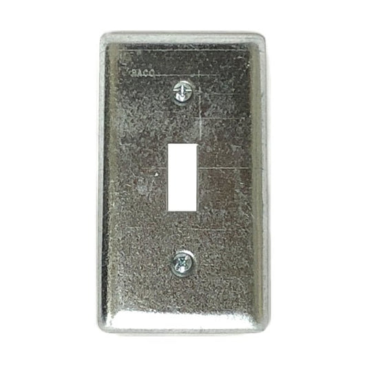 RACO 4" X 2" One Device Toggle Switch Cover Plate - Galvanized Steel Silver (865) - DollarFanatic.com