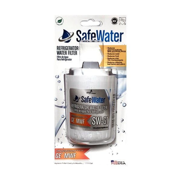 SafeWater Refrigerator Water Filter Replacement for GE, Kenmore, Hotpoint Refrigerator Water Filtration Systems (SW-G1) - DollarFanatic.com