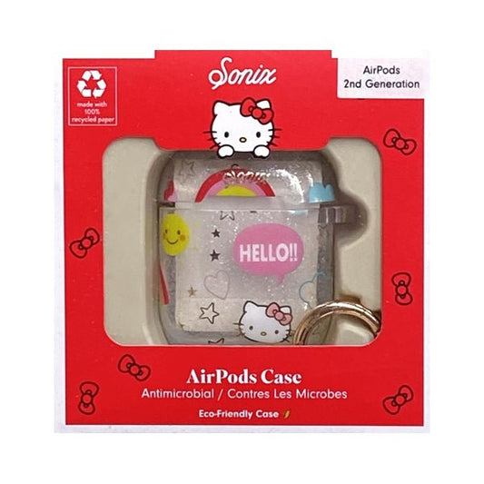 Sanrio Hello Kitty Ear Buds Case for AirPods Charging Case Cover - Clear (Gen 2) Antimicrobial, Eco-friendly - $5 Outlet