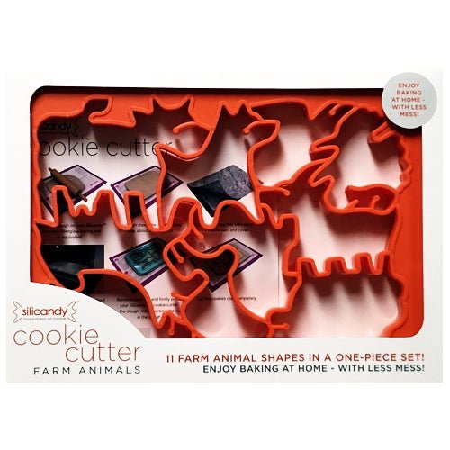 Silicandy Farm Animals Cookie Cutter One-Piece Set (11 Shapes) Sturdy Plastic, BPA Free - DollarFanatic.com