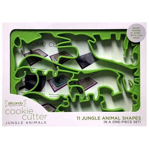 Silicandy Jungle Animals Cookie Cutter One-Piece Set (11 Shapes) Sturdy Plastic, BPA Free - DollarFanatic.com