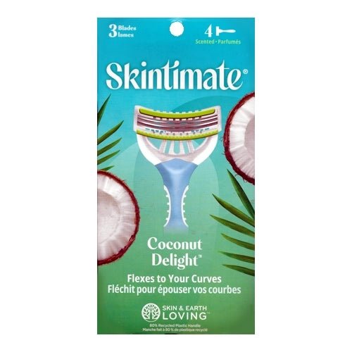 Skintimate Coconut Delight 3-Blade Flex Disposable Razors (4 Count) - DollarFanatic.com