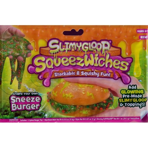SlimyGloop SqueezWiches Make Your Own Slime Burger (Sneeze Burger) For ages 6+ - $5 Outlet